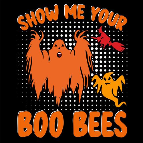 Show me your boo bees halloween vector t shirt design
