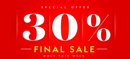 Special offer up percent final sale only this week vector