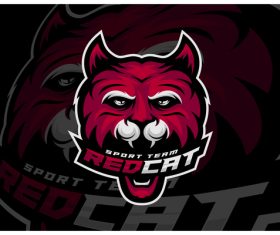Sport team redcat logo design vector