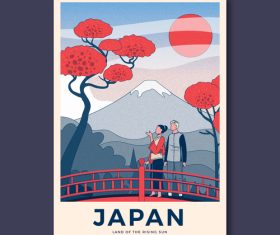 Spring tour japan card vector
