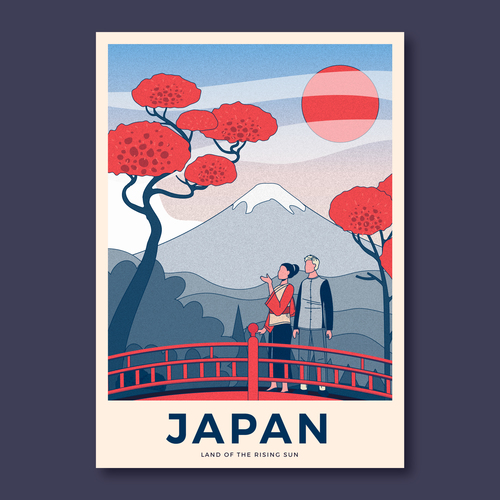 Spring tour japan card vector