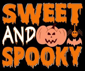 Sweet and spooky halloween vector t-shirt design