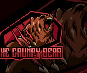 The grumpy bear logo vector