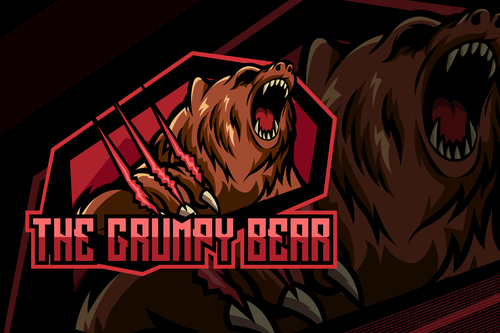 The grumpy bear logo vector