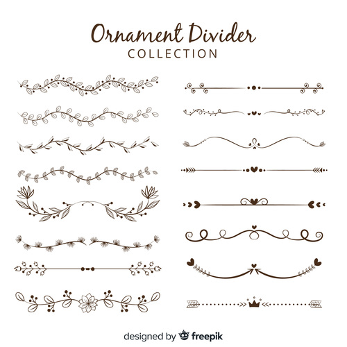 Various ornament divider vector