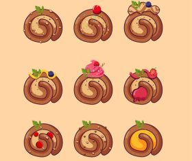 Various pastry vector