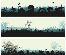 Vector illustration of terror cemetery