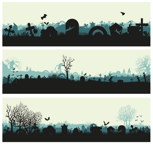 Vector illustration of terror cemetery