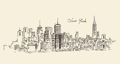 Vector of urban architectural sculpture illustrations
