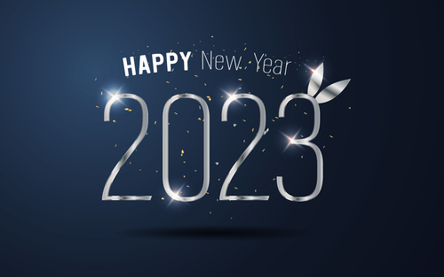 2023 Happy new year card vector