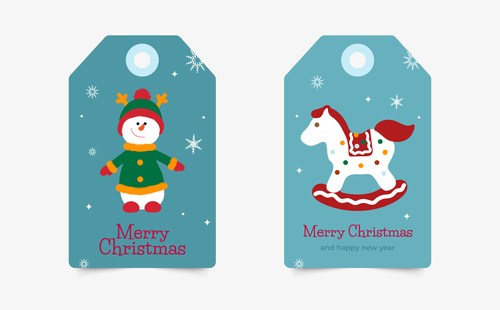 2023 christmas labels with hand drawn vector