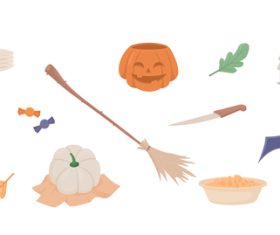 A set of Halloween element vector