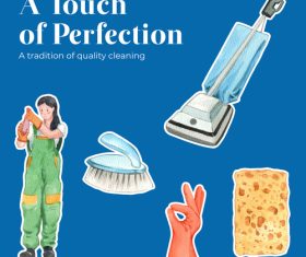 A touch of perfection cleaning service concept vector