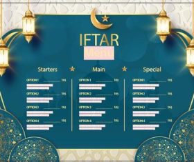 Awesome Iftar menu vector