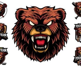Bear set sport logo vector