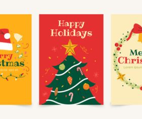 Beautiful christmas flat  greeting cards vector