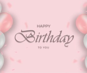 Beauty happy birthday banner with balloons vector