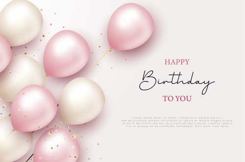 Birthday card balloon background vector