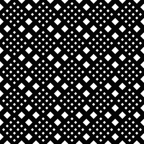 Black background white square seamless pattern vector