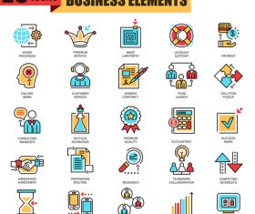 Business elements icon collection vector