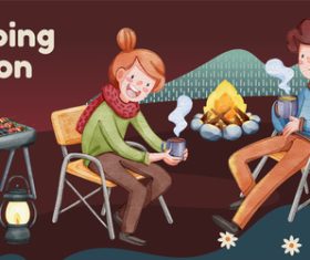 Camping reason vector illustration