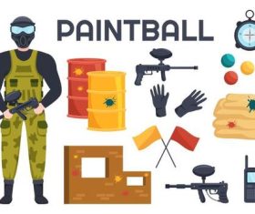 Cartoon illustration paintball game vector