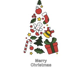 Christmas card with fir tree vector
