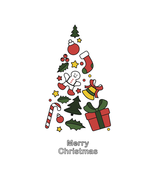 Christmas card with fir tree vector