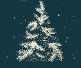 Christmas card with light fir branches vector