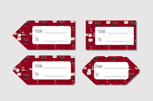 Christmas cute gift tag vector
