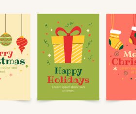 Christmas flat  greeting cards vector