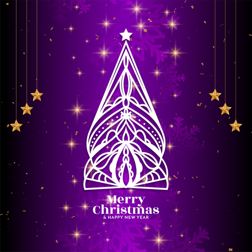 Christmas tree christmas greeting card vector