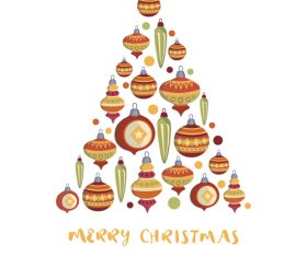 Christmas tree from christmas balls in the ornament vector