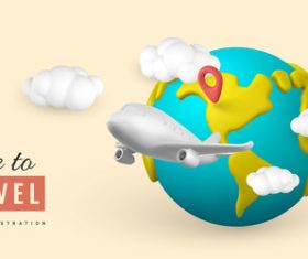 Cloud planet earth minimal style summer travel vector