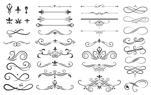 Collection set label ornament vector