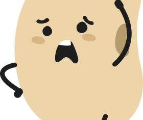 Confusing soybean cartoon vector