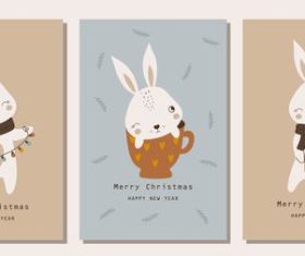 Cute rabbits vector illustrations