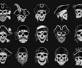 Dark skull pirates vector