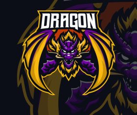 Dragon game logo design vector