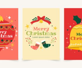 Exquisite flat christmas greeting cards vector