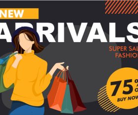 Fashion promotion banner template vector
