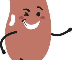 Fat kidney bean cartoon vector