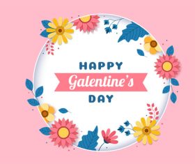 Floral decoration Galentines Day greeting card vector