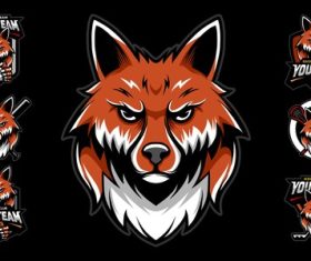 Fox set sport logo vector