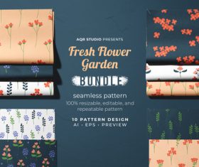 Fresh flower garden seamless pattern vector