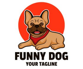 Funny dog cartoon illustration vector