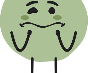 Funny green pea cartoon vector