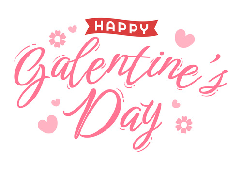 Galentines Day card typeface vector