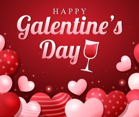 Galentines Day greeting card design vector