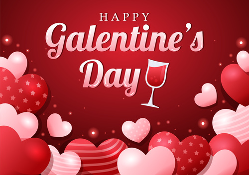 Galentines Day greeting card design vector
